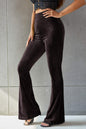 Ribbed High Waist Flare Pants