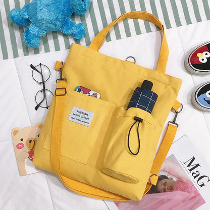 Students Canvas Handbag With Pockets