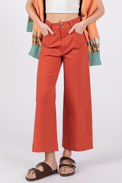 SAGE + FIG Wide Leg Cropped Pants