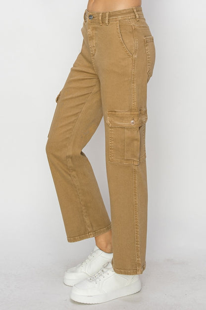 Risen Full Size High Rise Cargo Jeans