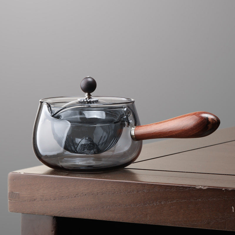 Semi-automatic Rotary Heat-resistant Glass Teapot