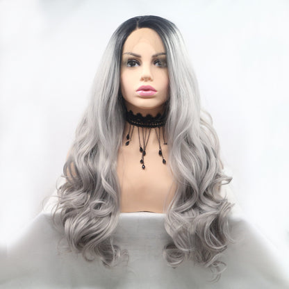 13*3" Lace Front Wigs Synthetic Long Wavy 24" 130% Density