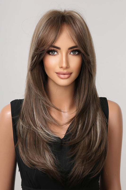 13*1" Full-Machine Wigs Synthetic Long Straight 22"