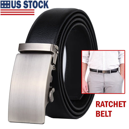 Adjustable Leather Mens Ratchet Belt