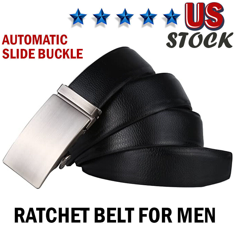 Adjustable Leather Mens Ratchet Belt