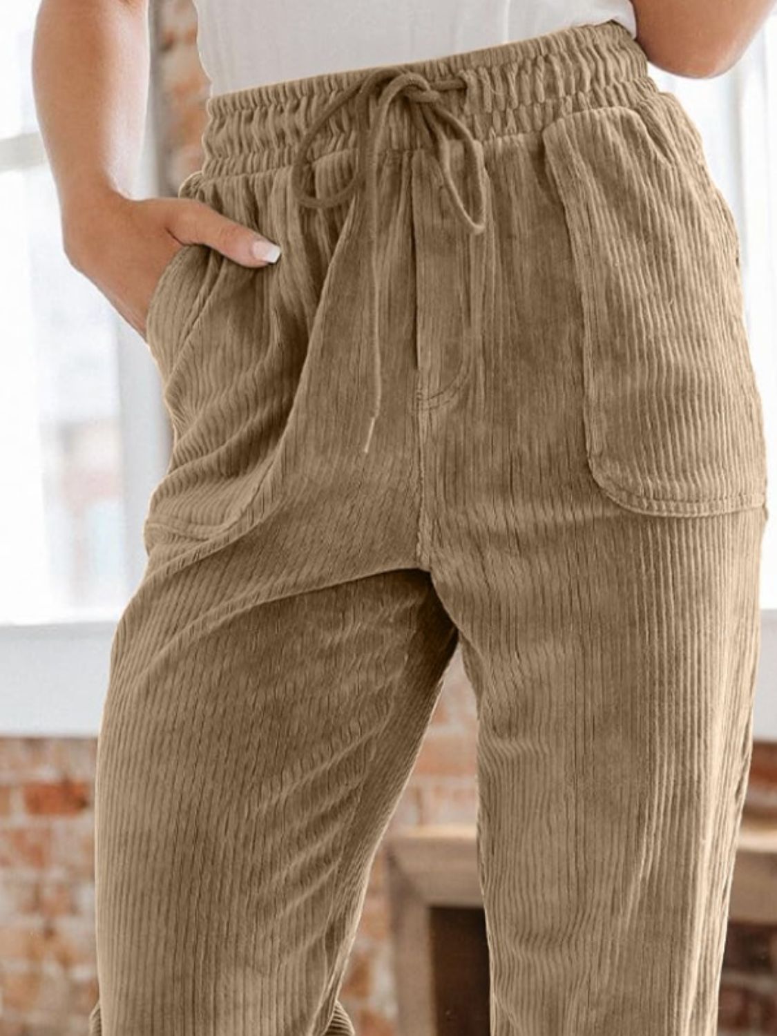 Drawstring Pants with Pockets