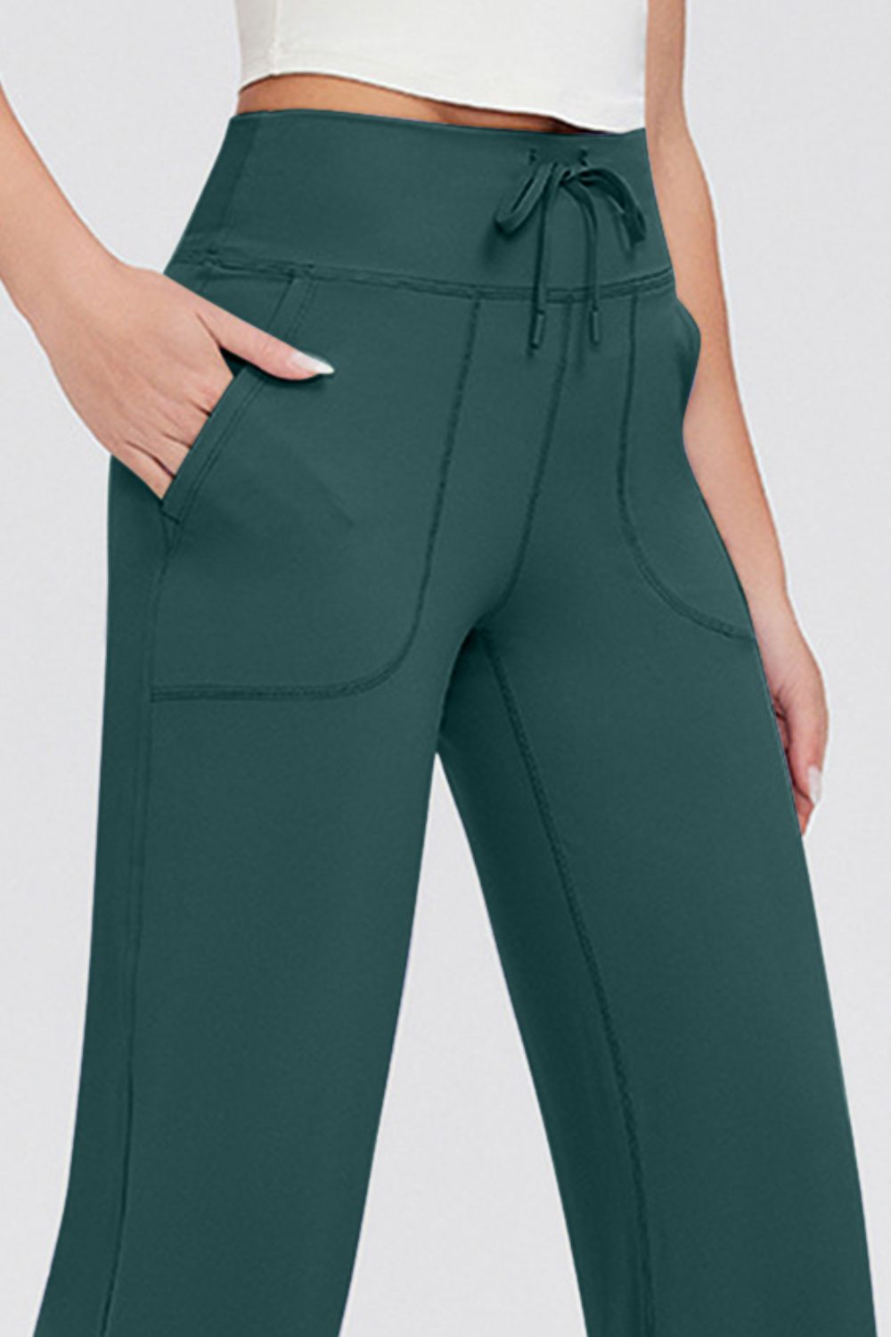 Basic Bae Full Size Drawstring High Waist Pants with Pockets