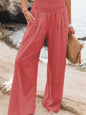 Full Size Smocked Waist Wide Leg Pants